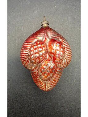 Unique Vintage Red Mercury Glass Pinecone Christmas Ornament